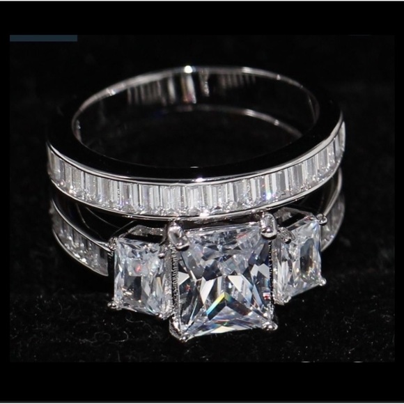 ‼️LAST CHANCE‼️ STERLING SILVER 2 PIECE BRIDAL SET - Picture 9 of 11